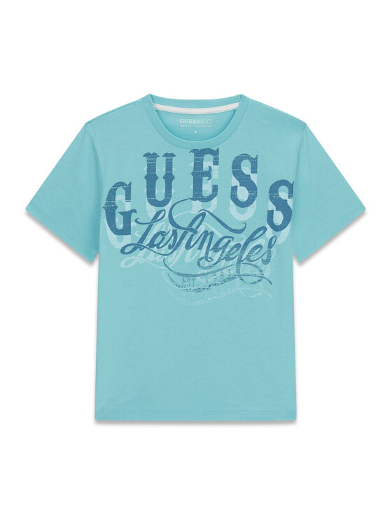Guess Guess Tricou L6GI13 K8HM4 Albastru deschis Regular Fit