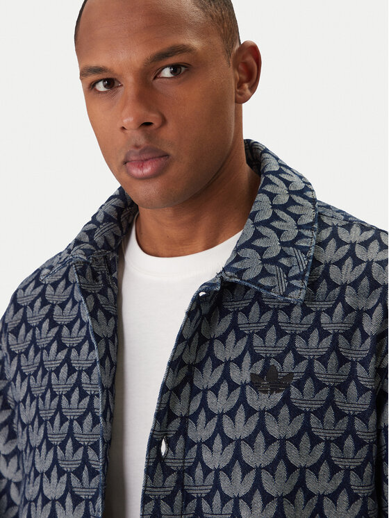adidas adidas džínová košile Monogram KD0397 Modrá Loose Fit
