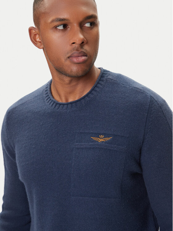 Aeronautica Militare Aeronautica Militare Džemper 252MA1586UL00904 Tamnoplava Regular Fit