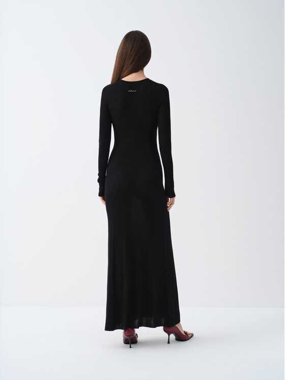La Mania La Mania Sukienka dzianinowa SHIVAN Czarny Slim Fit