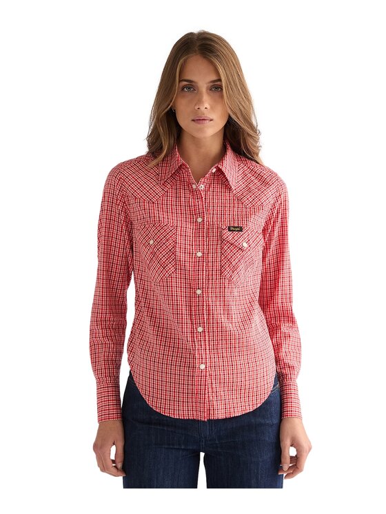 Wrangler Wrangler Koszula WESTERN SHIRT Pomarańczowy Slim Fit
