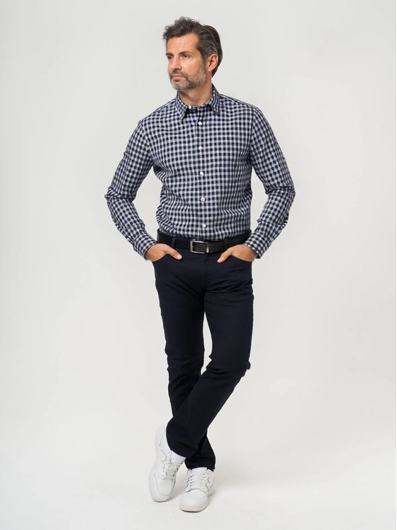 Willsoor Willsoor Koszula 43258sl Granatowy Slim Fit