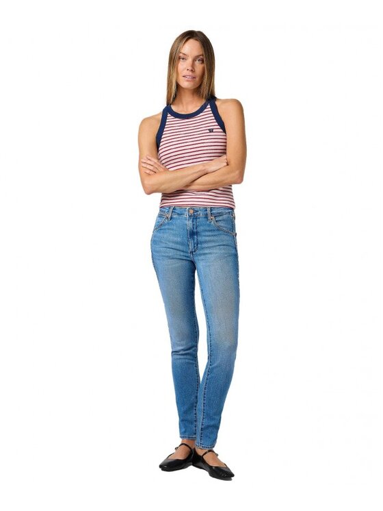 Wrangler Wrangler Tank top RINGER TANK 112362580 Biały Slim Fit