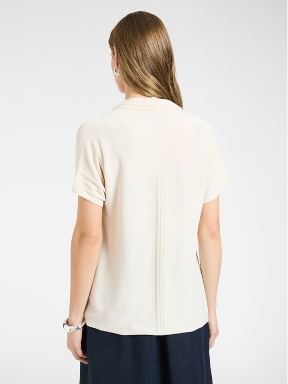 Elena Mirò Elena Mirò T-Shirt M598Z000739N002 Kremowy Slim Fit