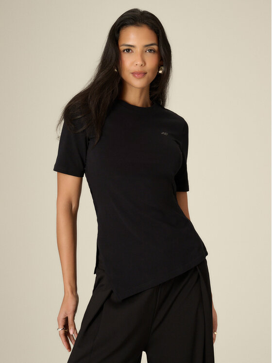 4F 4F T-Shirt ESSENTIAL 4 Czarny Regular Fit