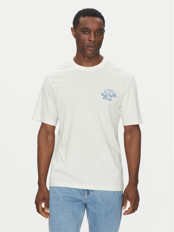HUGO HUGO T-Shirt Natopu 50536104 Biały Regular Fit