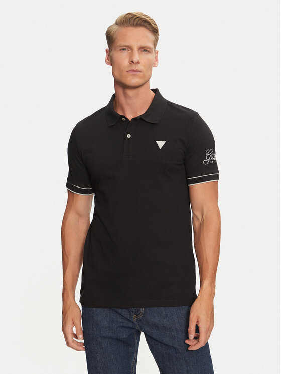 Guess Polo M4BP60 K7O64 Melns Slim Fit