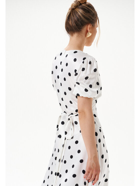 Mirons Mirons Sukienka wieczorowa print Biały Feminine Fit