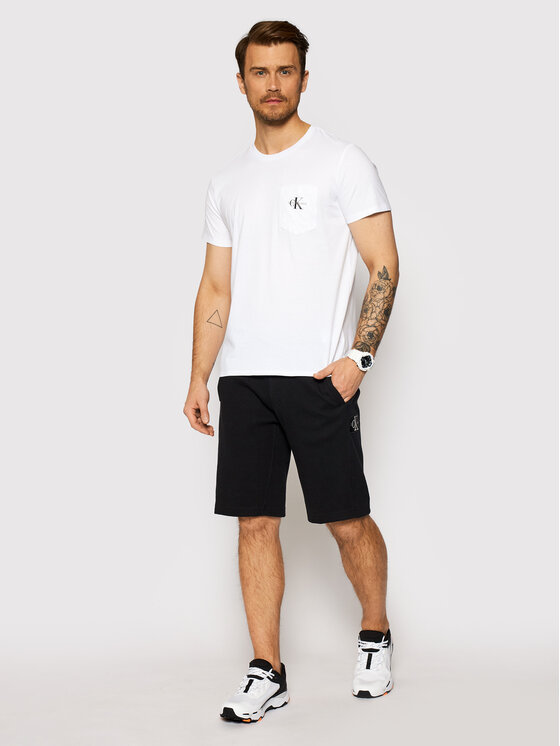 Calvin Klein Jeans Marškinėliai J30J317294 Balta Slim Fit • Modivo.lt