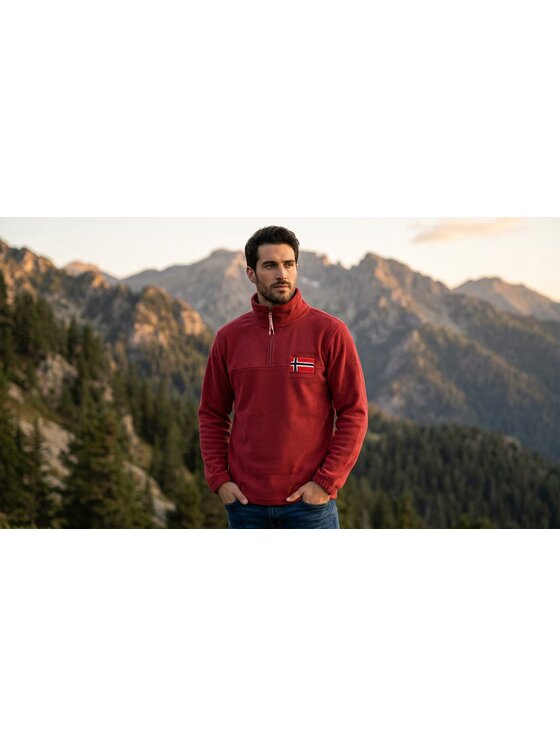 Geographical Norway Geographical Norway Polar WZ6696H/GN-BURGUNDY Bordowy Reglan Fit