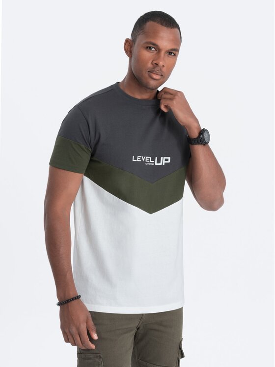 Ombre Ombre T-Shirt S1747 Šedá Regular Fit