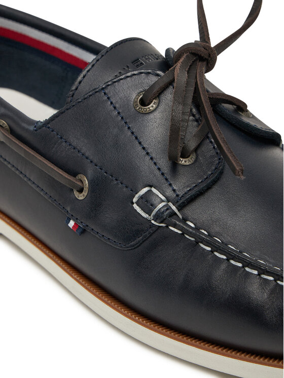 Tommy Hilfiger Tommy Hilfiger Półbuty Th Boat Shoe Core Lth FM0FM05569 Granatowy