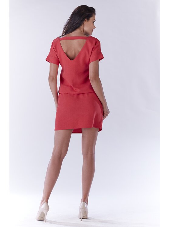 Awama Awama Sukienka letnia A178 Fioletowy Basic Fit