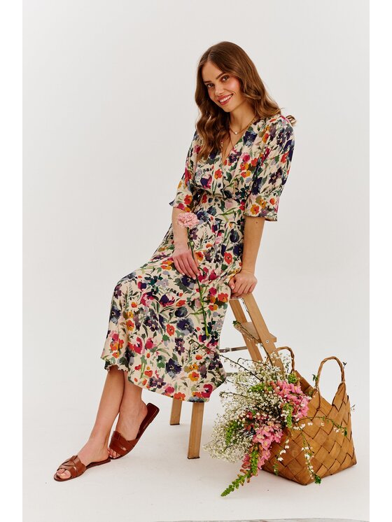 NAOKO NAOKO Sukienka codzienna Golden Meadow Kolorowy Regular Fit