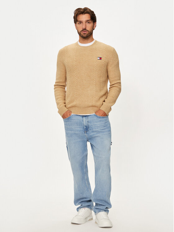 Tommy Jeans Tommy Jeans Džemper DM0DM19440 Bež Regular Fit