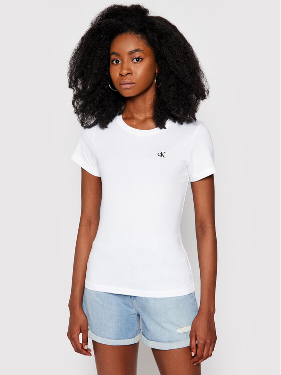 Slim T-Shirt Klein Fit Calvin Jeans Weiß J20J212883