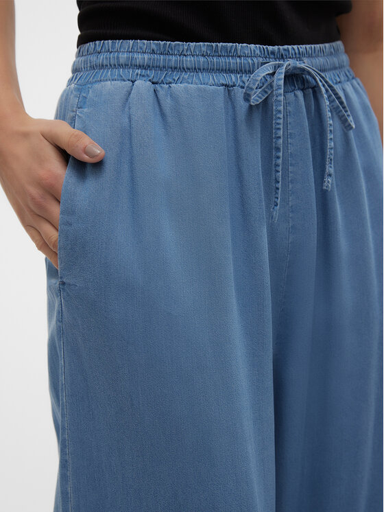 Vero Moda Vero Moda Bavlnené nohavice Bree 10304898 Modrá Loose Fit
