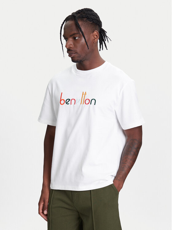 United Colors Of Benetton Tričko 3MI6U109O Biela Oversize