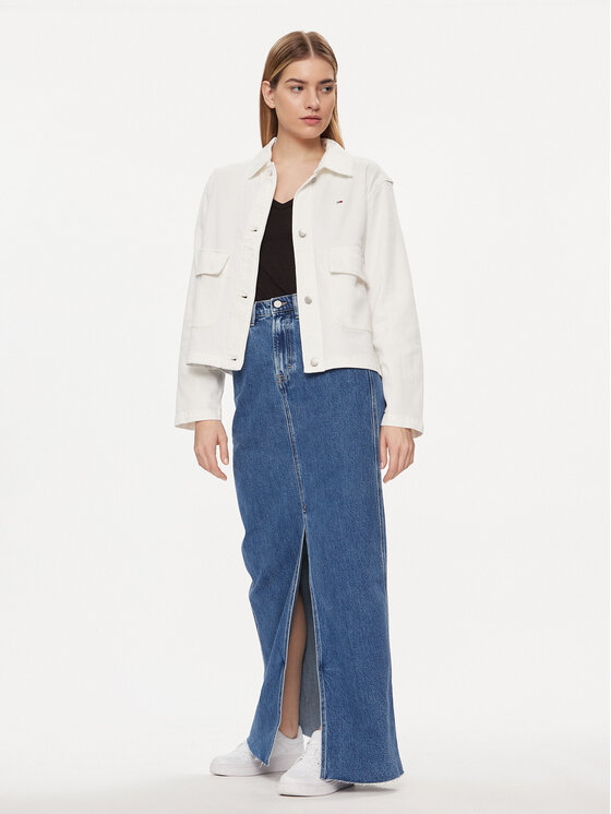 Tommy Jeans Tommy Jeans Džínsová bunda DW0DW17748 Biela Regular Fit