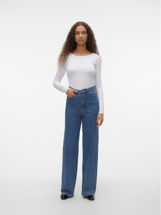 Vero Moda Vero Moda Боди AWARE Heaven 10298465 Бял Slim Fit