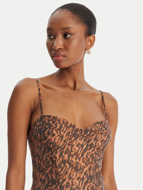 Bardot Bardot Kokteilinė suknelė Marcello 59817DB1 Ruda Slim Fit