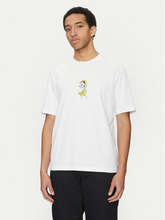 HUGO Męski T-Shirt, rozmiar M, Biały, Nutongo 50533391