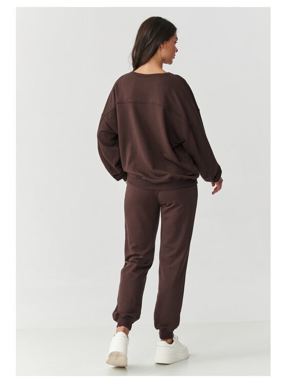Makadamia Makadamia Dres M889 Brązowy Relaxed Fit