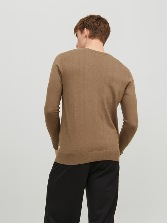 Jack & Jones Jack & Jones Sweter 12208364 Brązowy Regular Fit
