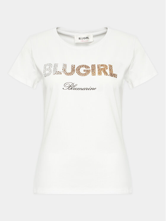 Blugirl Blumarine Majica RA3197-J5003 Bela Regular Fit