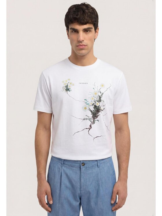 Trussardi Trussardi T-Shirt G0998000282N001 Biały Regular Fit