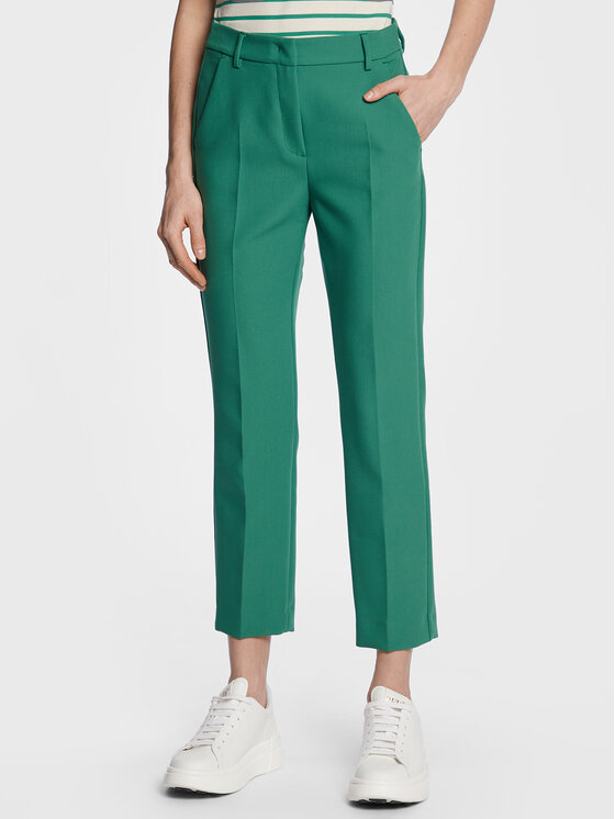 Weekend Max Mara Pantaloni din material Rana 2351310137 Verde Slim Fit 2351310137 imagine noua