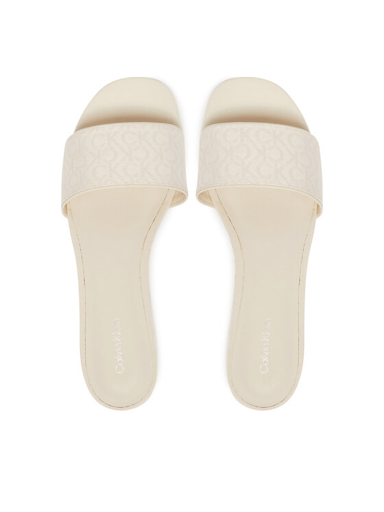 Calvin Klein Calvin Klein Klapki Flat Slide Jacq HW0HW02388 Écru