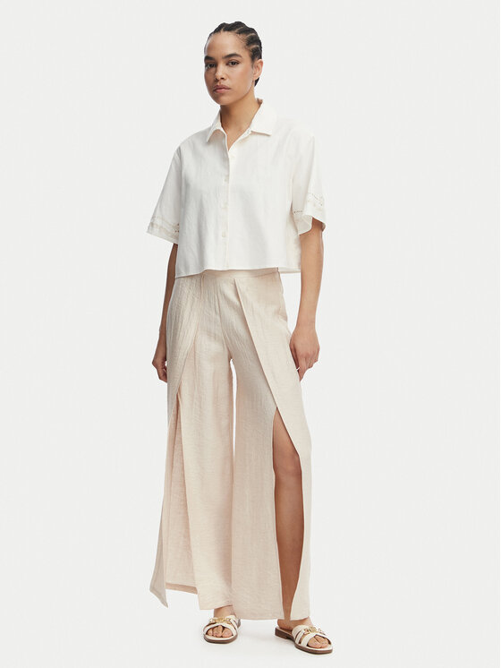 Ysabel Mora Ysabel Mora Pantaloni din material 86272 Bej deschis Wide Leg