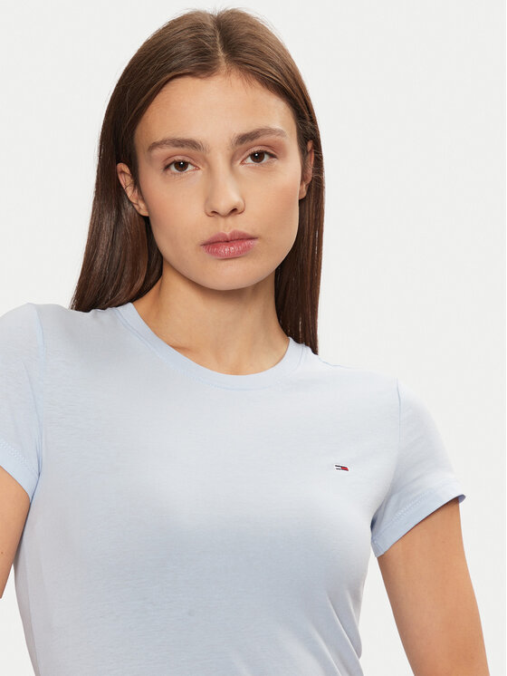 Tommy Jeans Tommy Jeans T-shirt DW0DW20459 Svijetloplava Slim Fit