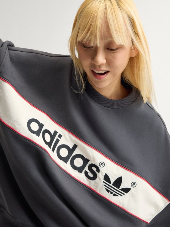 adidas adidas Bluza 172441 Szary ciemny Oversize