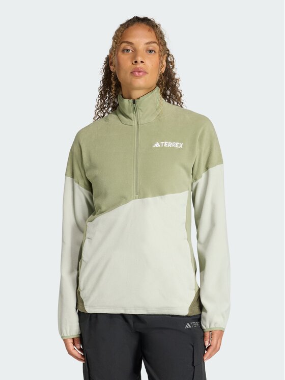 adidas adidas Bluza techniczna Terrex Multi Climawarm Fleece Zielony Regular Fit