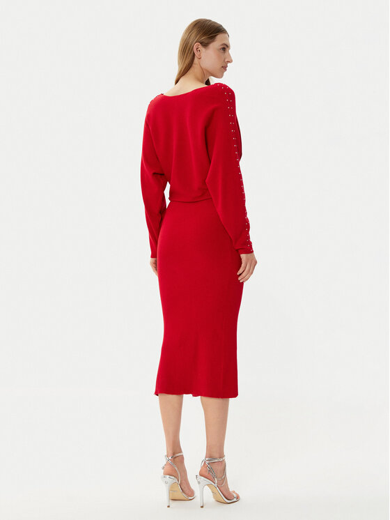 Morgan Morgan Sukienka dzianinowa 242-RMLIDO Czerwony Slim Fit