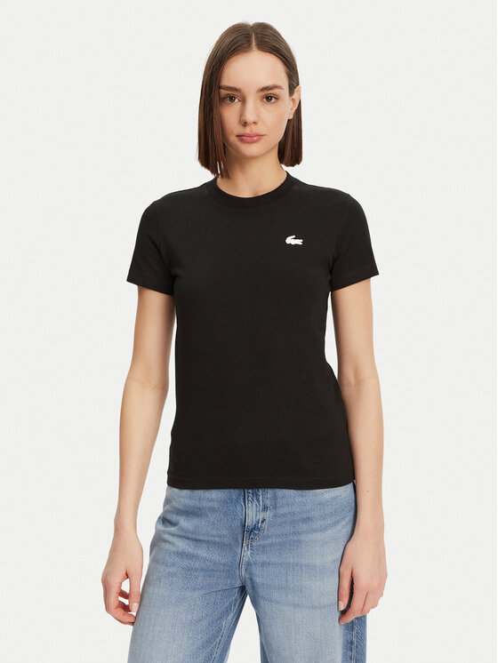 Lacoste Tričko TF9246 Čierna Slim Fit