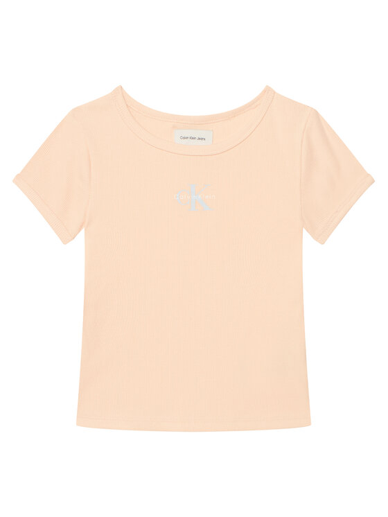 Calvin Klein Jeans Tricou Monologo LVCKSJB11G Portocaliu deschis Regular Fit