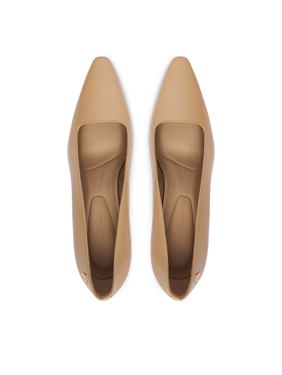Tommy Hilfiger Tommy Hilfiger Pantofi cu toc subțire Squared Toe High Heel Lth Pump FW0FW09510 Bej
