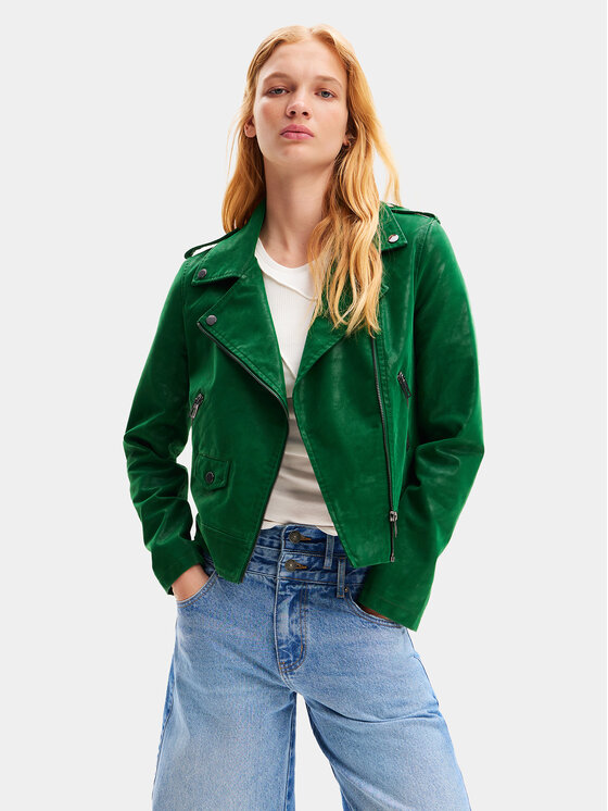 Desigual Desigual Куртка зі штучної шкіри Harry 24SWEW05 Зелений Regular Fit