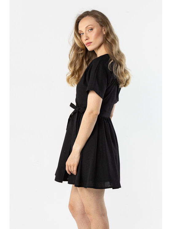 Awama Awama Sukienka letnia A769 Czarny Basic Fit