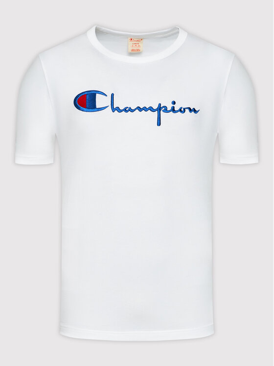 champion white script tee