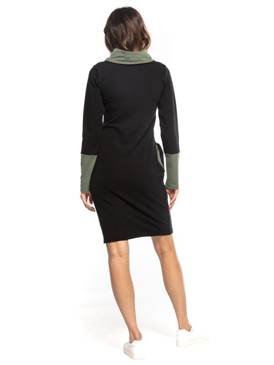 Tessita Tessita Sukienka dzianinowa SUKIENKA_T360_7_L Czarny Slim Fit