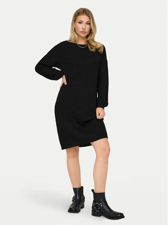 ONLY ONLY Sukienka dzianinowa Xenia 15243197 Czarny Regular Fit