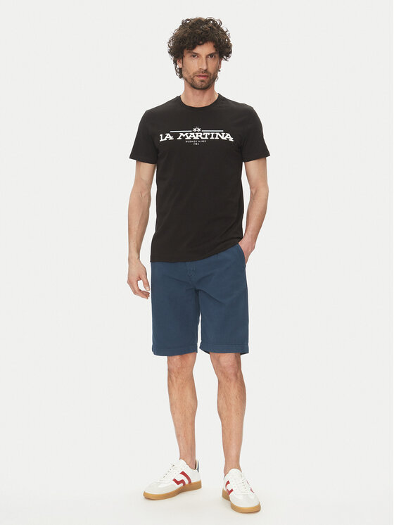 La Martina La Martina T-shirt Aguer MAR304 JS206 Nero Regular Fit