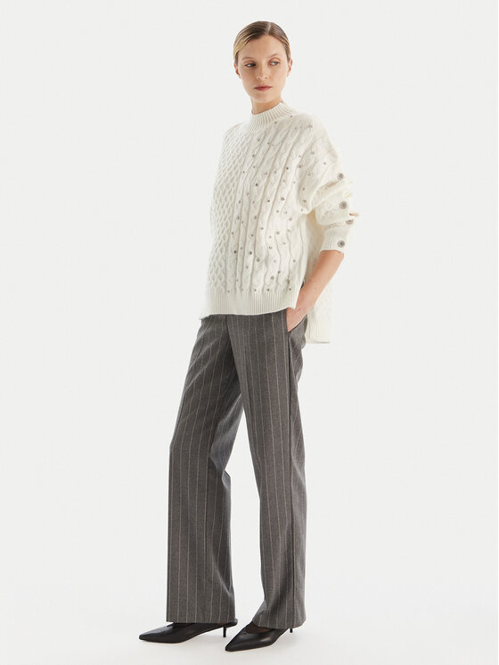 Fracomina Fracomina Garbó FR25WT7037K47101 Ekru Relaxed Fit
