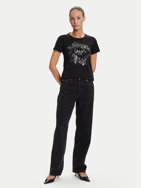Liu Jo Sport Liu Jo Sport T-särk TF5162 JS923 Must Regular Fit