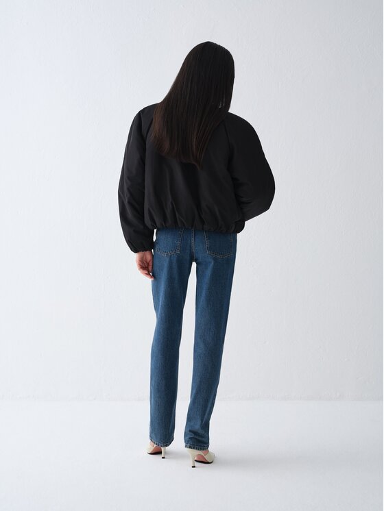 La Mania La Mania Kurtka bomber RAVELLE Czarny Basic Fit