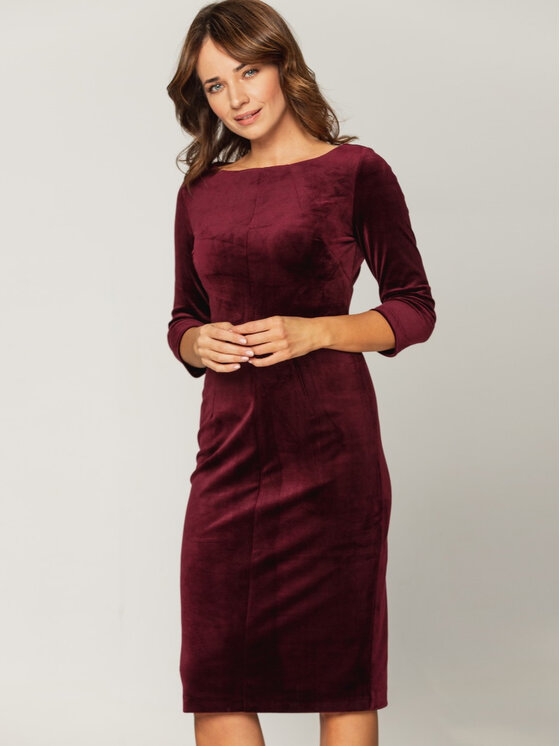 Willsoor Willsoor Sukienka codzienna 67477 Bordowy Close Fit